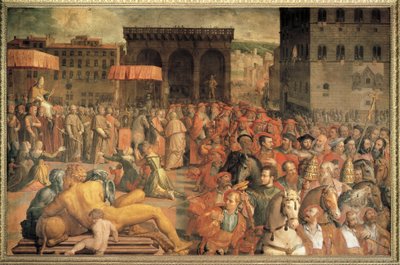 Italia, Firenze, paavi Leo X (Giovanni de Medici) palaa Firenzeen valinnan jälkeen tekijältä Agnolo Bronzino