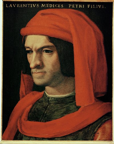 Medici, Lorenzo Magnificent (öljyä puulle) tekijältä Agnolo di Cosimo Bronzino