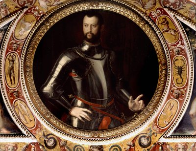 Muotokuva Jean de Medici dit Jean des Bandes Noiresista (Giovanni Dalle Bande Nere) (1498-1526), ​​kirjoittanut Bronzino (1503-1572) - Maalaus säilytetty Palazzo Vecchiossa, Firenzessä tekijältä Agnolo Bronzino
