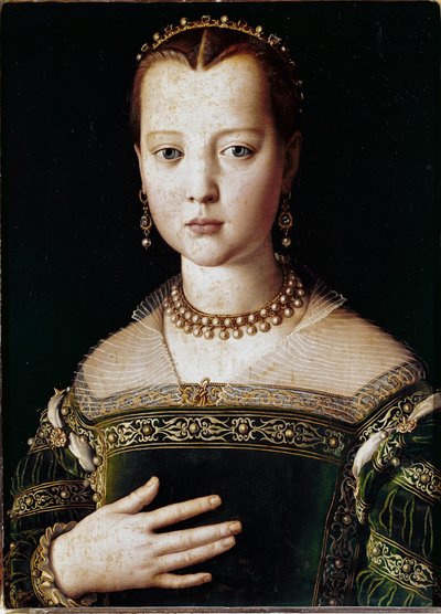 Maria de Medicin muotokuva (öljy kankaalle tekijältä Agnolo Bronzino