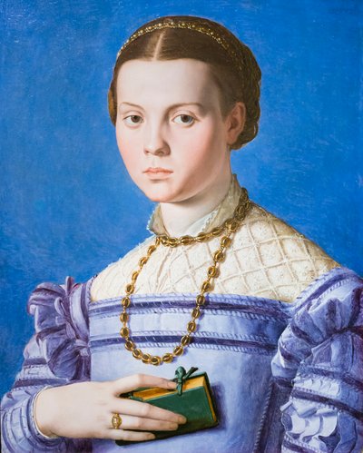 Muotokuva tytöstä kirjan kanssa, mahdollisesti Giulia di Alessandro de Medici tekijältä Agnolo Bronzino