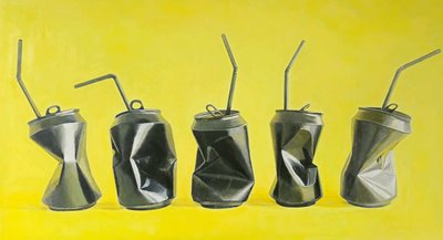 Mustat tölkit, 2020 (öljy kankaalle) tekijältä Agnès Lefèvre