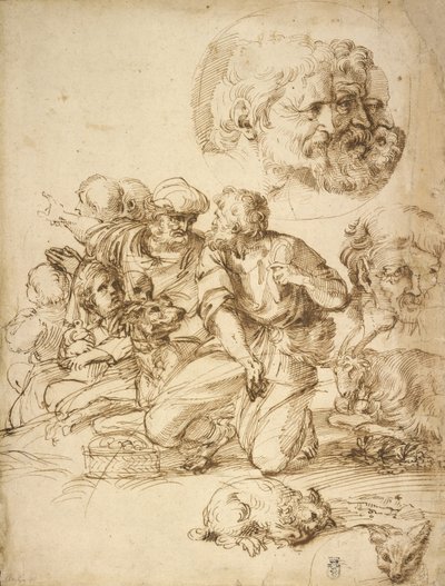 Ryhmä paimenia ja muita tutkimuksia tekijältä Agostino Carracci