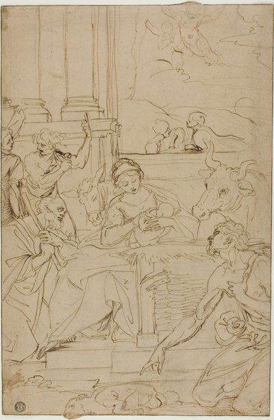 Paimenten palvonta tekijältä Agostino Carracci