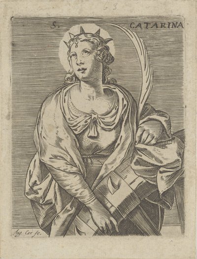 Katariina Aleksandrialainen S. Catarina (otsikko esineessä) tekijältä Agostino Carracci