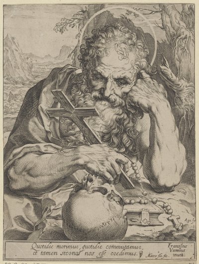 Pyhä Jerome tekijältä Agostino Carracci