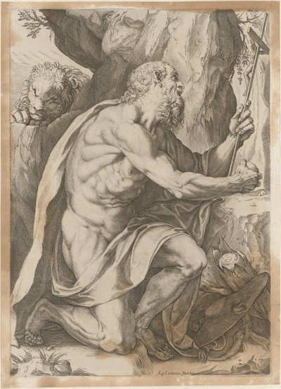 Pyhä Hieronymus tekijältä Agostino Carracci