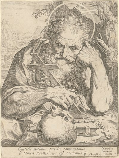 Pyhä Hieronymus tekijältä Agostino Carracci