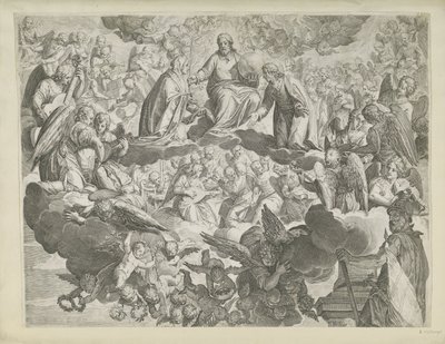 Pyhän Justinan Padovalaisen marttyyrikuolema (ylempi puolisko) tekijältä Agostino Carracci