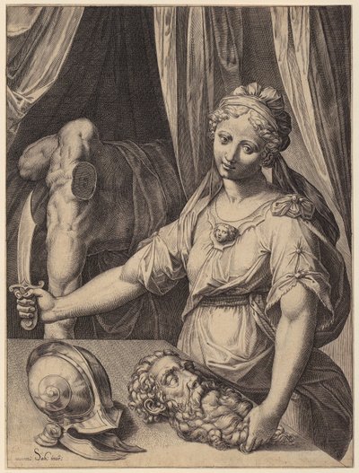 Judith ja Holoferneen pää tekijältä Agostino Carracci