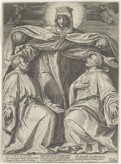 Maria suojelee veljeskunnan jäseniä tekijältä Agostino Carracci