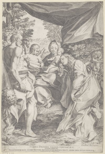 Maria Lapsen kanssa ja Pyhä Hieronymus ja Maria Magdaleena tekijältä Agostino Carracci