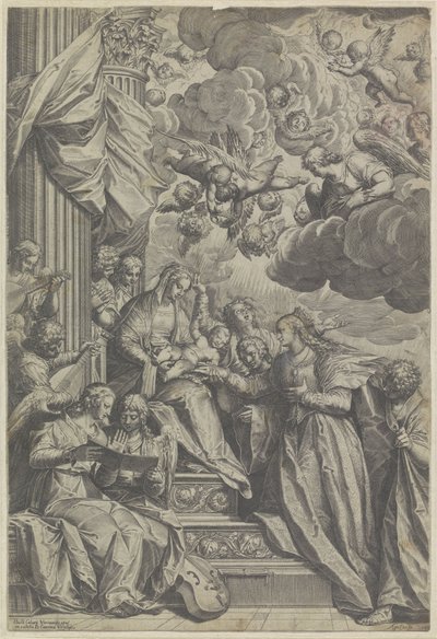 Pyhän Katariinan mystinen häät tekijältä Agostino Carracci