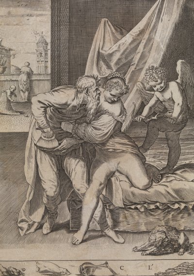 Kaikki voittaa kultaa, n. 1590-95. tekijältä Agostino Carracci