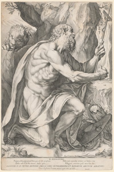 Pyhä Jerome tekijältä Agostino Carracci