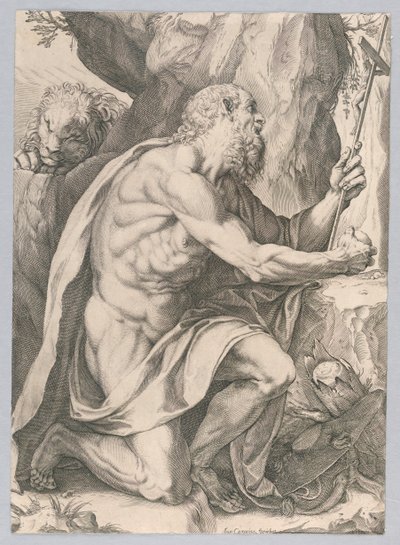 Pyhä Jerome tekijältä Agostino Carracci