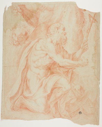 Pyhä Jerome tekijältä Agostino Carracci