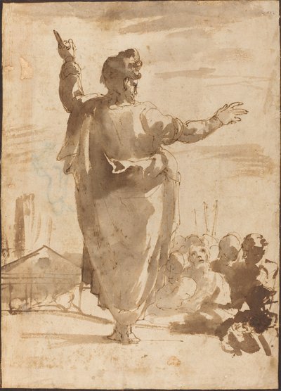Pyhä Paavali saarnaamassa tekijältä Agostino Carracci