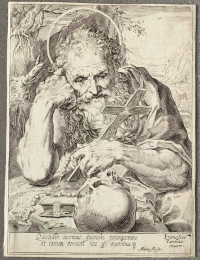 Pyhä Hieronymus tekijältä Agostino Carracci
