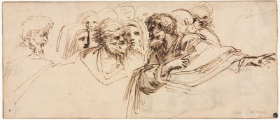Pään tutkimus (recto) tekijältä Agostino Carracci