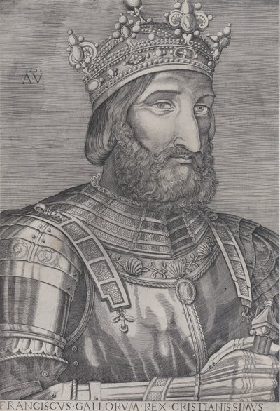 Francois I, Ranskan kuningas, päivätty 1536. tekijältä Agostino Veneziano