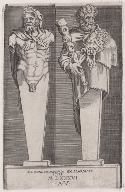 Hercules Hermaesta, päivätty 1536. tekijältä Agostino Veneziano