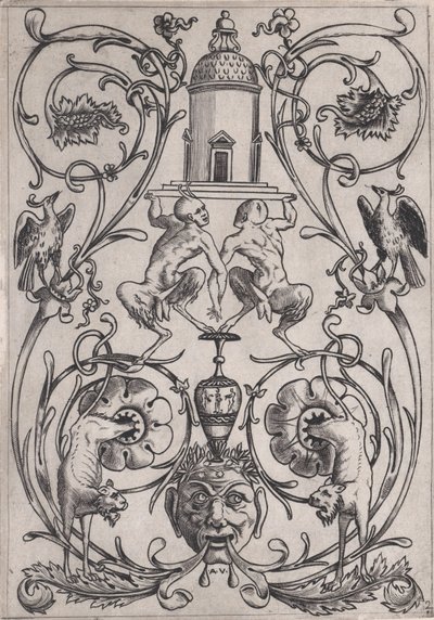 Panell ornamental, ca. 1514-36. finlandès tekijältä Agostino Veneziano