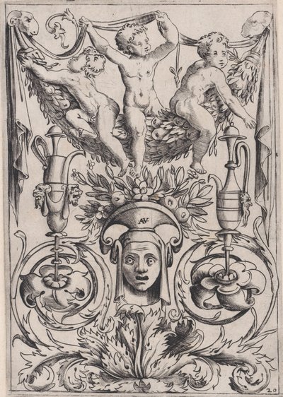 Panell ornamental, ca. 1514-36. finlandès tekijältä Agostino Veneziano