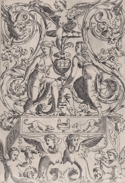 Koristepaneeli, n. 1514-36. tekijältä Agostino Veneziano