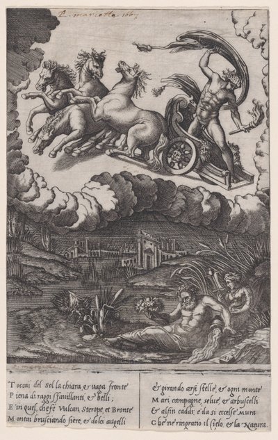 Phaeton, n. 1514-36. tekijältä Agostino Veneziano