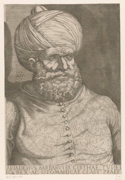 Amiraali Khair ad-Din Barbarossan muotokuva tekijältä Agostino Veneziano