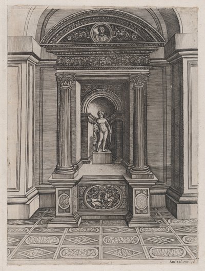Rooman loiston peili: Eroksen alttari, n. 1514-36, n. 1514-36. tekijältä Agostino Veneziano.