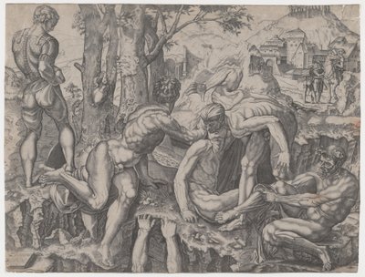 The Climbers, päivätty 1524. tekijältä Agostino Veneziano