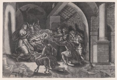 Syntymä, päivätty 1531. tekijältä Agostino Veneziano