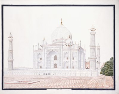 Taj, c. 1815 (lyijykynä, kynä, harmaa muste, w/c) tekijältä Agra School