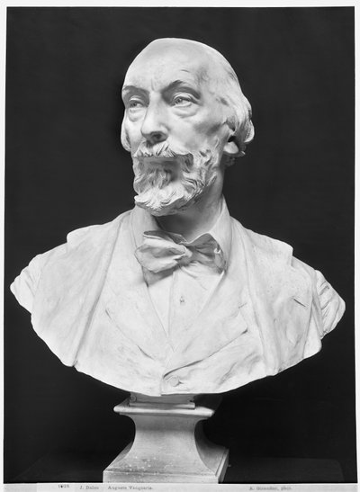 Auguste Vacquerien (1819-95) rintakuva (kipsi) (bw kuva) tekijältä Aime Jules Dalou