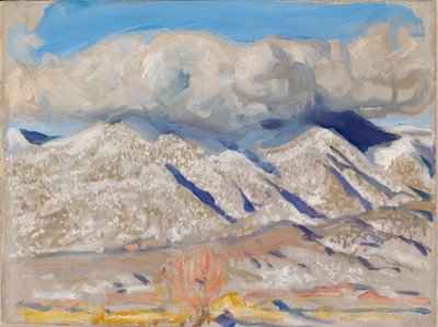Taos-vuoret pilvien peitossa tekijältä Akseli Valdemar Gallen-Kallela