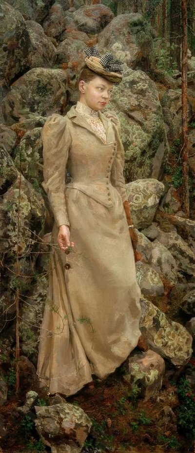Marie Gallén elokuvassa felsiger Landschaft tekijältä Akseli Valdemar Gallen-Kallela