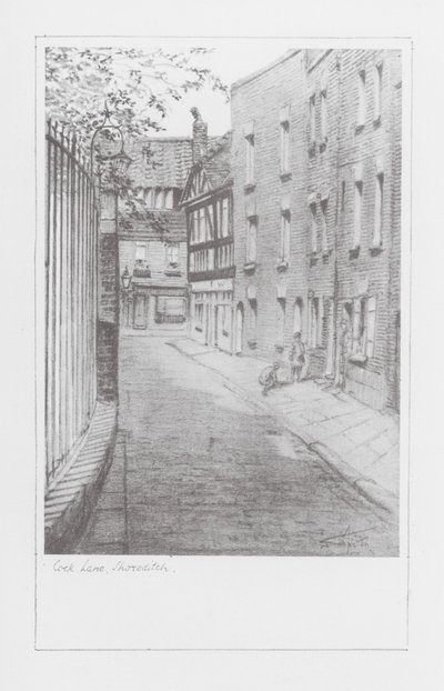 London Lanes: Cock Lane, Shoreditch (litografia). tekijältä Alan Stapleton