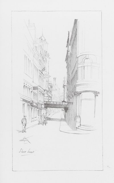 London Lanes: Shoe Lane (litografia) tekijältä Alan Stapleton