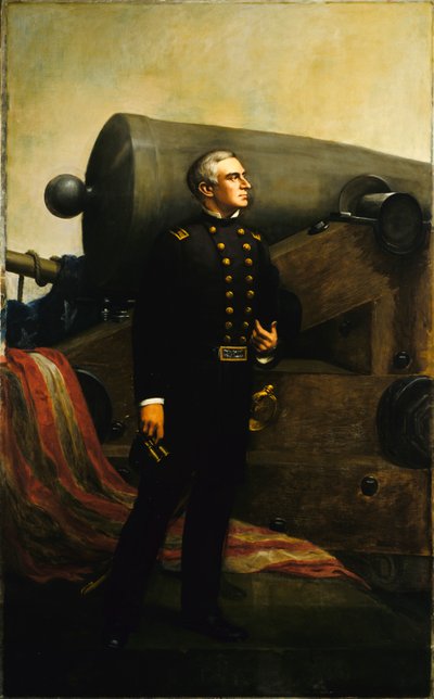 Ensimmäinen ase Fort Sumterissa Majuri Robert Anderson, n. 1861 tekijältä Alban Jasper Conant