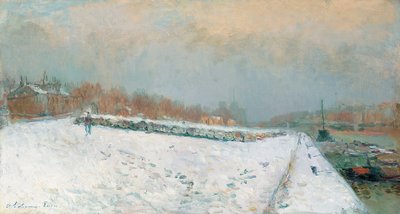 Port de Bercy, talvi (öljy kankaalle) tekijältä Albert Charles Lebourg