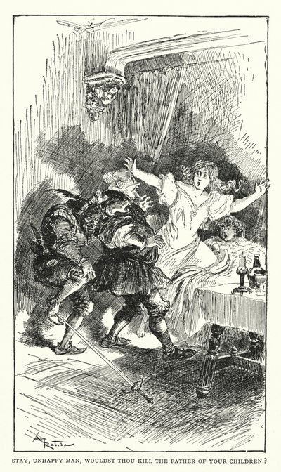 Kuvitus Balzacin Contes Drolatiques -teokseen (litografia). tekijältä Albert (after) Robida