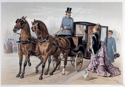 Englantilaisten hevosten coupe-käsikirjoitus Albert Adamin (1833-?) 1874 Pariisi, Musee Carnavalet tekijältä Albert Adam