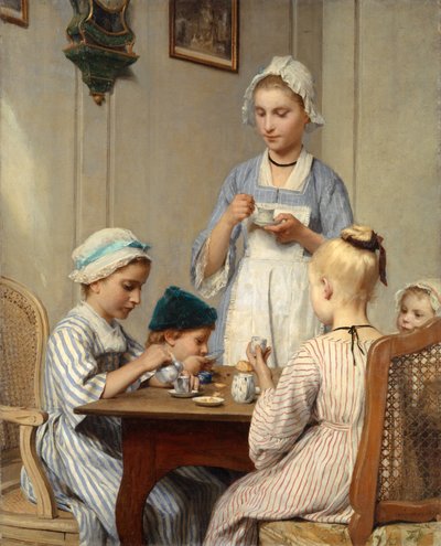 Lapset aamiaisella, 1879 tekijältä Albert Anker