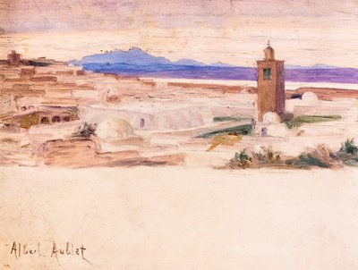 Les Toits de Tunis (öljy puulle) tekijältä Albert Aublet