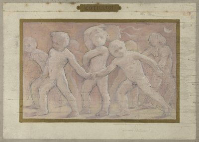 Luonnos Pariisin Hôtel de Villen Salle des Fêtes -tilaa varten: Cotillons, vuosien 1889 ja 1895 välillä (öljy). tekijältä Albert Aublet
