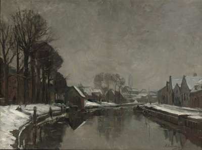 Belgialainen kaupunki talvella, 1912 tekijältä Albert Baertsoen