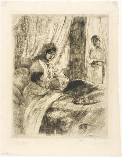 Aamiainen, lautanen neljä alkaen Woman tekijältä Albert Besnard