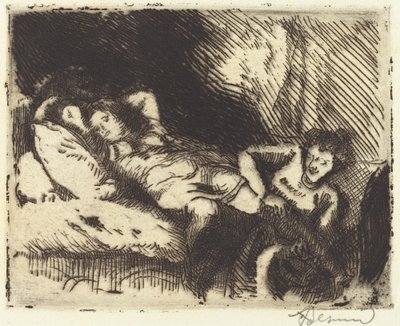Nukkumaan meno (Le coucher) tekijältä Albert Besnard